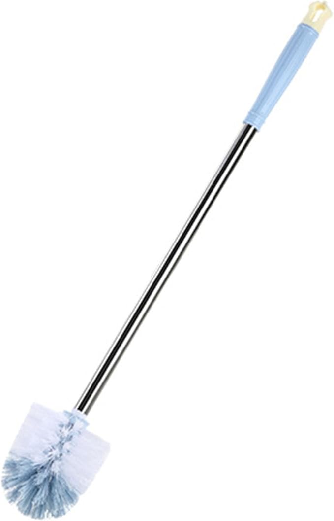 Stainless Steel Handle Toilet Brush with Hygienic Ventilated Stand – Scratch PP for Bowl, Grout & Shower – Modern Bathroom Scrubber