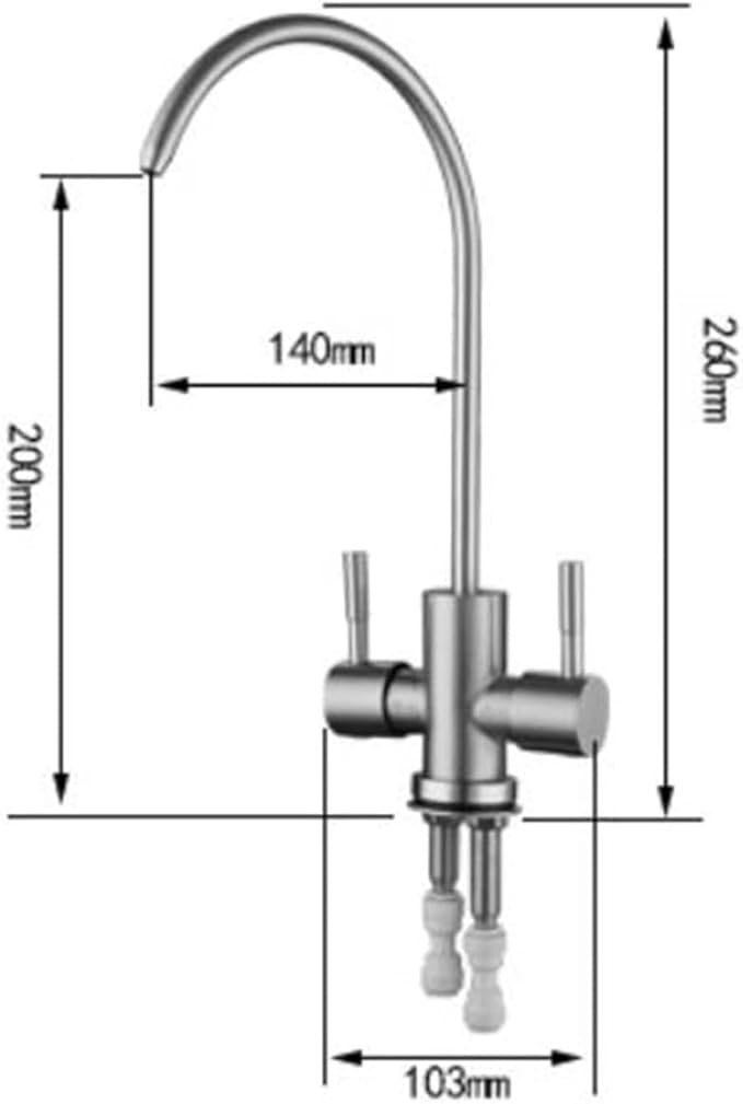 304SUS Stainless Steel 2 Way Filtered Kitchen Bar Sink Faucet Reverse Osmosis Ro Water Filter Tap (Matte Black)