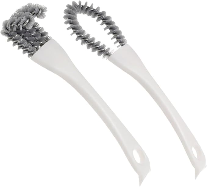 Yardwe Multifunctional Crevice Cleaning Brush Set 2pcs (u-Shaped + Angled) Heavy Duty Handheld Kitchen Scrubbing Brush for Grout, Stove, and Barbecue Grill Cleaning