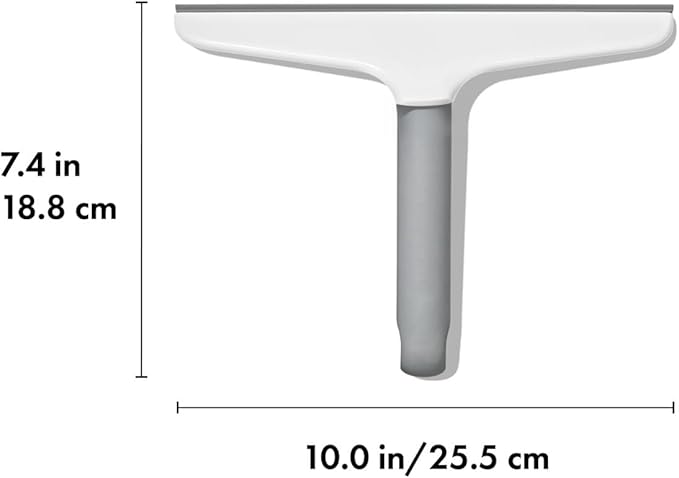 10 Inch Multi-Purpose Squeegee,for Shower Doors, Mirrors & Tiles – Streak-Free Window Cleaning Tool with Handle and Built-in Hook – Bathroom Scraper for Home and Car Glass