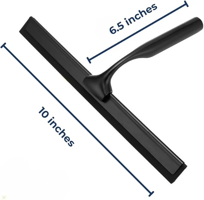 Stainless Steel Shower Squeegee for Shower Glass Door with Adhesive Hook, Bathroom Cleaner Tool, Bathroom Household Window Mirror Squeegee for Glass Doors, Cleaning Tile Wall, Car, 10 inch