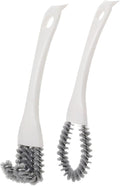 UPKOCH 2pcs Multifunctional Crevice Cleaning Brush Set, Heavy Duty Handheld Kitchen and Bathroom Scrubbers with U-Shaped and Bent Bristles for Grout, Stove, and BBQ Grill Cleaning