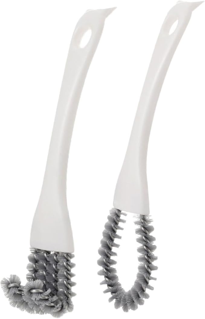 UPKOCH 2pcs Multifunctional Crevice Cleaning Brush Set, Heavy Duty Handheld Kitchen and Bathroom Scrubbers with U-Shaped and Bent Bristles for Grout, Stove, and BBQ Grill Cleaning