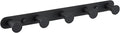 Angle Simple Towel Hook Rack Matte Black, SUS304 Stainless Steel Bathroom Hook Rail 5 Hooks, Utility Kitchen Towel Holder, Wall Mount
