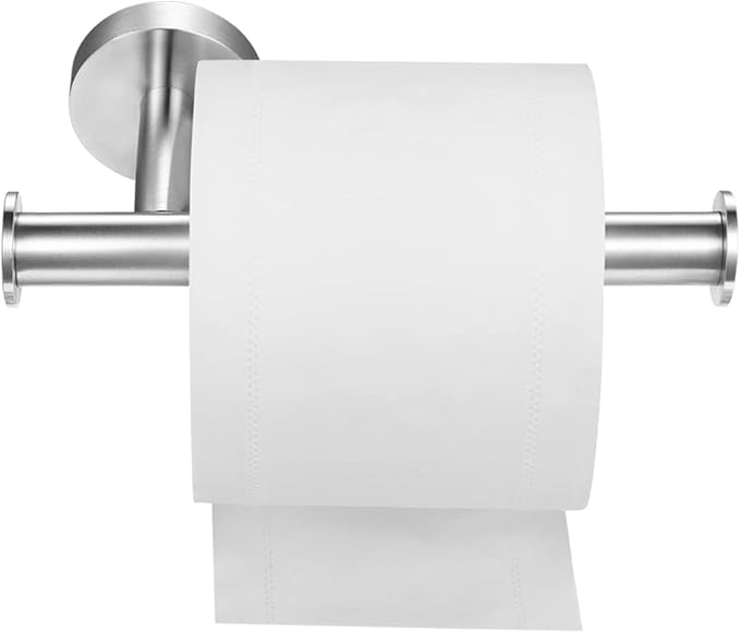 Brushed Nickel Toilet Paper Holder, SUS304 Stainless Steel Toilet Tissue Holder Wall Mounted for Bathroom Holding Mega Rolls Large Toilet Rolls