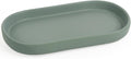 INGOFIN 7" Ceramic Bathroom Vanity Tray- Bathroom Organizer Countertop Tray for Perfume, Jewelry, Candles, Small Kitchen Counter Soap Tray, Decorative for Bathroom Vanity, Toilet Tank, Green