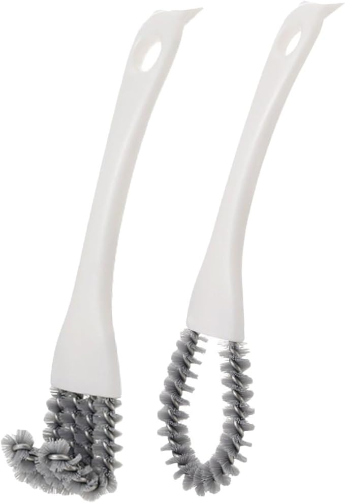 2pcs Crevice Cleaning Brush Set with U-Shaped and Angled Scrub Brushes, Handheld Soft Bristle Kitchen Tools for Stove, Grill, Window Track, and Tight Space Deep Cleaning