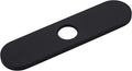 10" Sink Faucet Hole Cover Deck Plate (Arc Edge) for Kitchen & Bathroom Vanity Sink, Faucet Black Escutcheon Plate Stainless Steel Outside Faucet Cover Cap for 1 or 3 Hole Mixer Tap