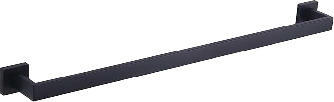 GERZWY 30-Inch Bath Towel Bar Modern Square Style Bathroom Towel Bar SUS 304 Stainless Steel Wall Mount Matte Black FG160175-BK