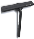 Minismus Shower Squeegee with Magnetic Hook - Silicone Window Wiper with Adhesive Wall Mounted Hanger - Shower Squeegee for Glass Doors - Rubber Squeegee - Shower Glass Cleaner (8.25 inches, Black)