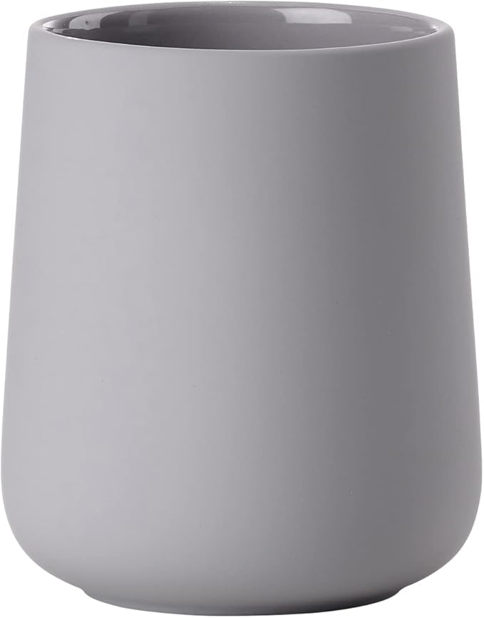 ZONE DENMARK Nova One Toothbrush Cup | Sleek & Durable Modern Bathroom Accessory | Revitalize Your Daily Routine with Scandinavian Elegance and Practicality Unite- (Gull Grey)