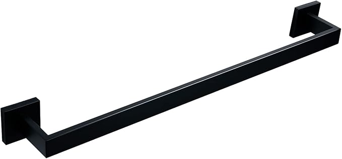 BANOLUX Towel Rack, 22 Inch Single Towel Bars for Bathroom, Towel Racks for Bathroom Wall Mounted SUS304 Hand Towel Holder Organize Heavy Duty, Matte Black Towel Bar (Total Length 23.6-Inch)