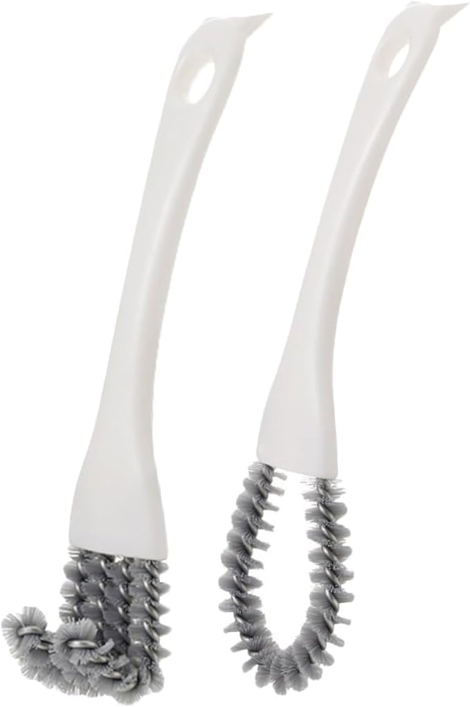 2pcs Kitchen Cleaning Brush Set – Multifunctional Crevice and Grout Cleaner Brushes with U-Shaped and Bent Design – Stiff Bristle Tools for Stove, BBQ Grill, Window Track,