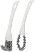 2pcs Kitchen Cleaning Brush Set – Multifunctional Crevice and Grout Cleaner Brushes with U-Shaped and Bent Design – Stiff Bristle Tools for Stove, BBQ Grill, Window Track,