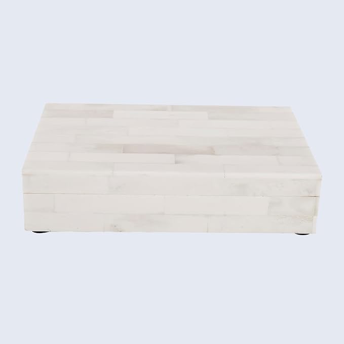 Handicrafts Home Handmade Classic Pattern Decorative Box - Storage Organizer, Decor Centrepiece, Memory Keepsakes, Home Decor - Boho Style Treasure Box, Multipurpose Gift - White Bone Inlay, 5x7x1.5