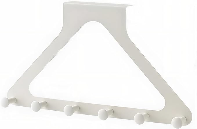 Over The Door Rack for Hanging Clothes, Towel Hooks for Bathroom Over Door Heavy Duty, Over The Door Organizer with Hooks (Milky White)