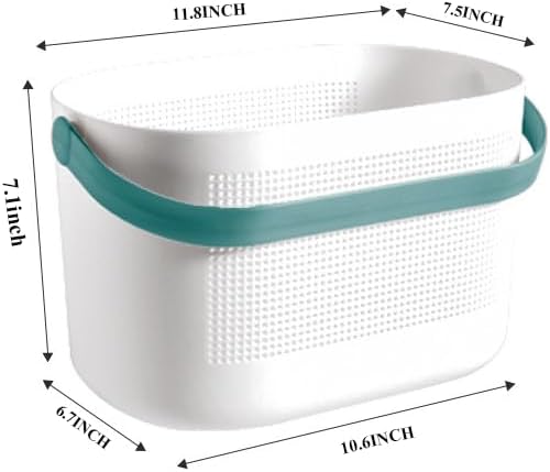 Plastic Shower Caddy with One Handle, Shower Caddy Organizer Tote Portable Organizer Storage Basket for College Dorm, Bathroom, Kitchen 11.5 * 7.5 * 7in, Green