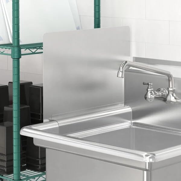 Removable Sink Side Splash, Stainless Steel, Silver, 18 x 12 Inches, Type 304, 18 Gauge