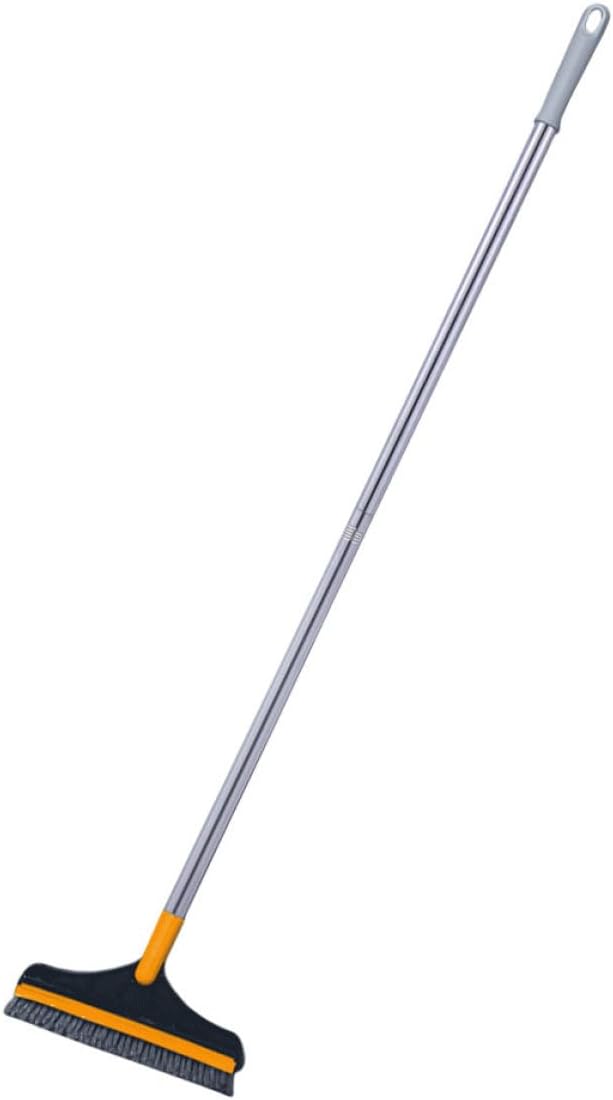 SOIMISS Long Handle Toilet Brush and Grout Scrub Brush with Stiff Bristles, Yellow Bathroom Floor Cleaning Tool for Tile, Shower, and Bathroom Corner Maintenance