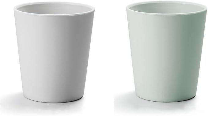 Simple Household Toothbrush Cup 2-Piece Set, Toothbrush Holder, Drinking Cup, 9.5 oz (280ml) (Gray & Green)