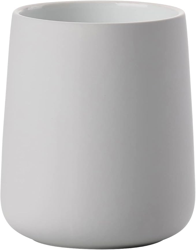 ZONE DENMARK Nova One Toothbrush Cup | Sleek & Durable Modern Bathroom Accessory | Revitalize Your Daily Routine with Scandinavian Elegance and Practicality Unite- (Soft Grey)