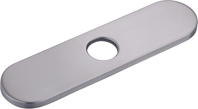 10" Sink Faucet Hole Cover Deck Plate (Arc Edge) for Kitchen & Bathroom Vanity Sink, Faucet Brushed Nickel Escutcheon Plate Stainless Steel Outside Faucet Cover Cap for 1 or 3 Hole Mixer Tap