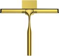 Shower Squeegee 10'' Silicone Scrape Stainless Steel Handle Wiper Bathroom Mirror Glass Car Squeegee,Gold,25 * 16.5cm