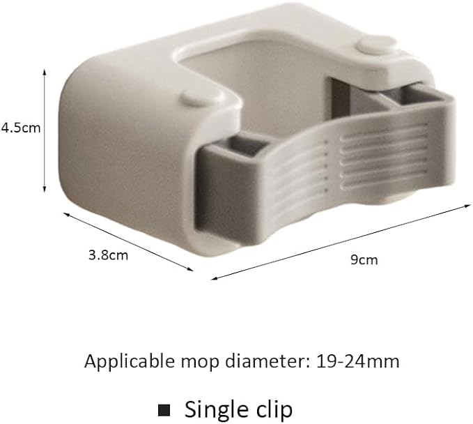 Broom Holder Wall Mount Mop and Command Broom Hanger Organizer Wall Mount Self Adhesive (Single clip+double clip)