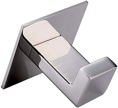 4PC Self Adhesive 304 Stainless Steel Bathroom Square Towel Hook Chrome Finish Coat hat Door Hook Hanger Bathroom Accessories,No Screw Need (Chrome, 4PC)