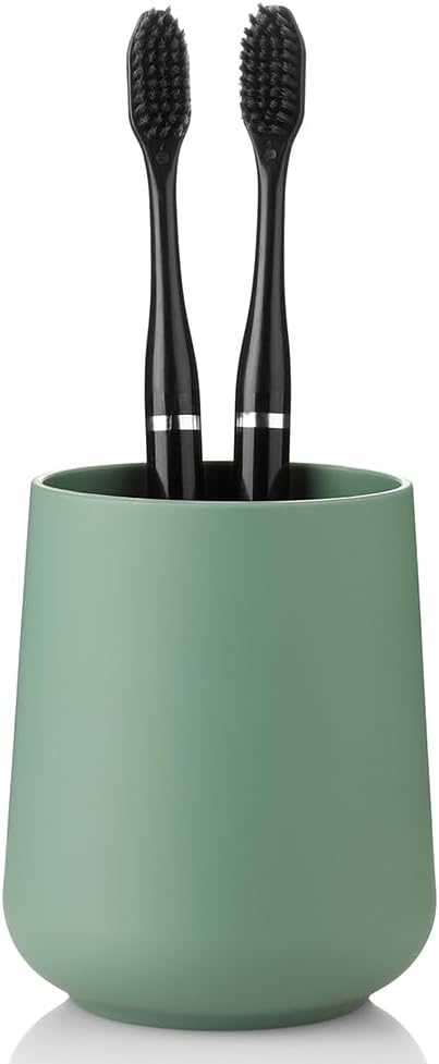 Matte Sage Green Toothbrush Holder for Electric Toothbrushes Bathroom Organizer for Toothpaste Kids & Adults