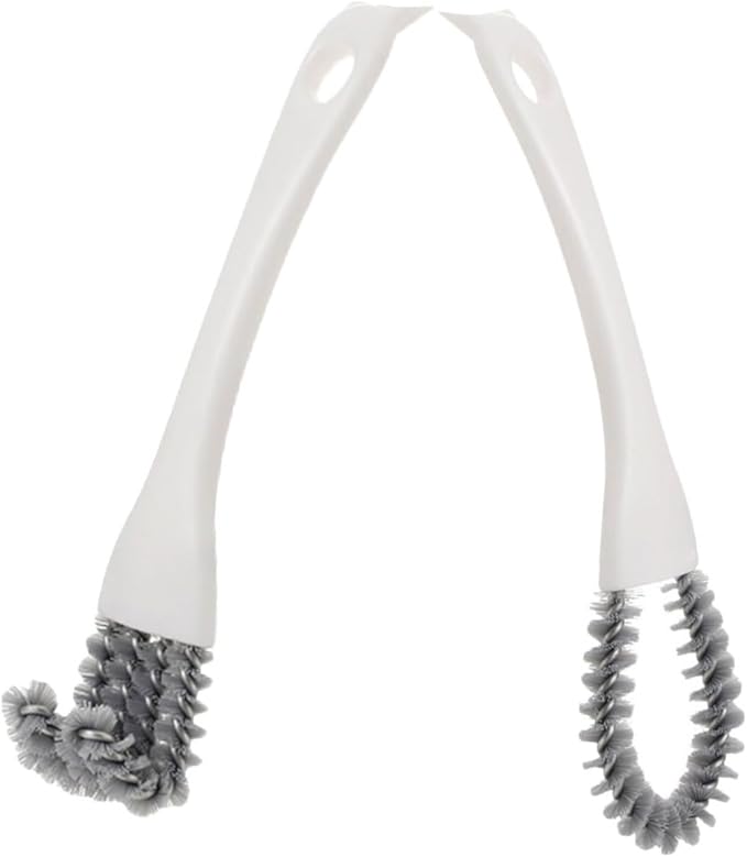 TEHAUX Multifunctional Kitchen Cleaning Brush Set 2pcs – Grout Cleaner Grip Brush and Crevice Scrubber with U-Shaped Angled Heads for Stove, BBQ Grill, and Tight Corners in Household
