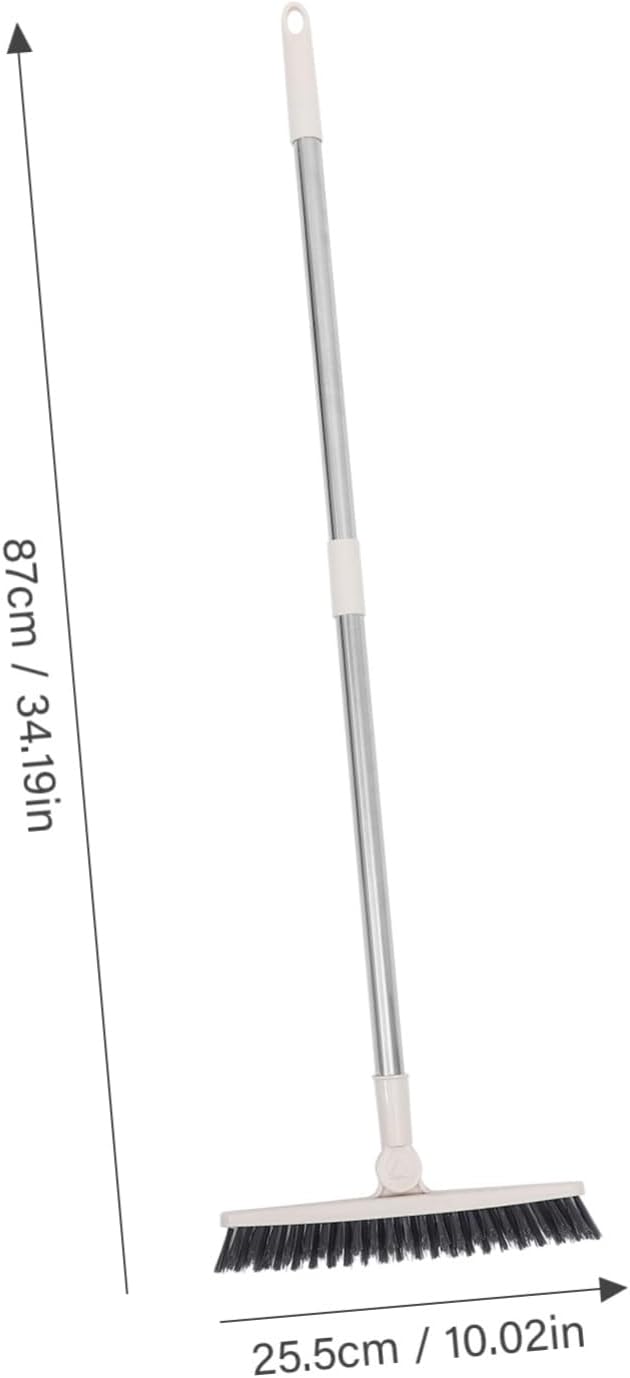 Beaupretty Rotatable Floor Scrub Brush with Long Handle for Deep Cleaning Gaps Window Grooves Shower Doors Tile Grout Corners Lightweight Multipurpose Crevice Cleaner for Bathroom Kitchen