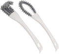 2pcs Kitchen Cleaning Brush Set Grout Cleaner Grip Brush Stiff Bristles Deep Dirt Removal Stove Grill Tile Gaps Multi-use Household Scrubber Tool