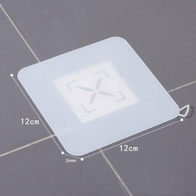 Silicone Tub Stopper Floor Drain Cover, 2 Pieces Sewer Anti-Odor Mat Deodorizing Drain Plugs for Kitchen, Bathroom and Laundry(5x5 inch)