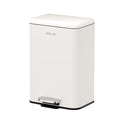 Kitchen Bathroom Trash Can - Stainless Steel Garbage Cans with Foot Pedal, Recycling Bin with Lid for Office Bathroom Decor (White, 20Liter / 5.5Gallon)
