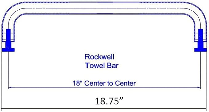 Rockwell Security Mont Hard Single Sided Towel Bar 18 Inch Glass Antique Black Finish for Commercial and Residential Frameless Heavy Glass Shower Doors