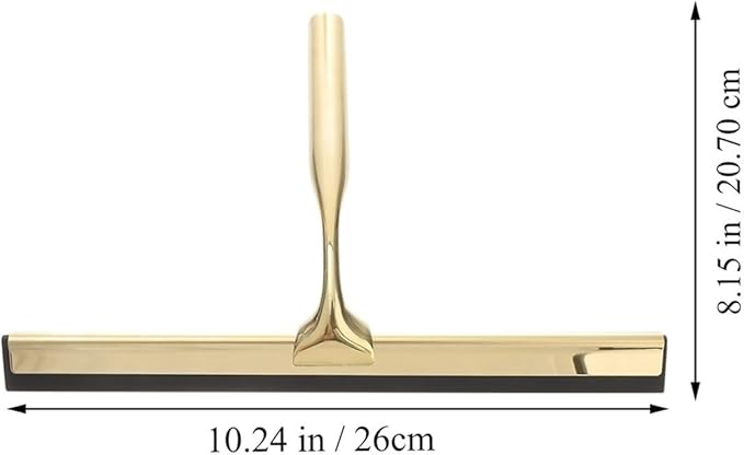 Window Squeegee Golden Shower Squeegee Stainless Steel Wiper Scraper for Glass Door Mirror Window Tile Cleaning for Shower Glass