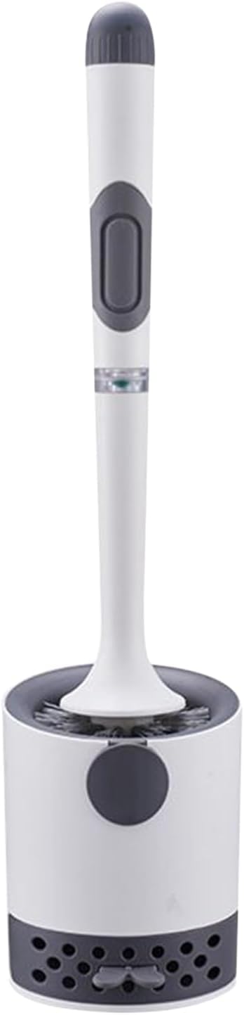 Toilet Brush and Holder Set | Toilet Scrubber,Long-Handle Ergonomic Attachment Scrubber Cleaning Tool Scrub-Resistant Bristles for Apartment Shower Bathroom RV Grout Restoration Sink Stone Floor