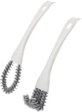 GANAZONO 2pcs Multi-use Kitchen Cleaning Brush Set with Grip Handle, Soft Crevice and Grout Cleaner Brushes for Stove, BBQ Grill, Window Tracks, and Bathroom Corners