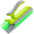 Crevice Cleaning Brush, Multi-Purpose Hard Bristle Brush with Fine Bristles for Deep Cleaning Corners, Grout, Tile, Appliance Edges, Window Tracks,Hanging Hole for Easy Storage (Green)