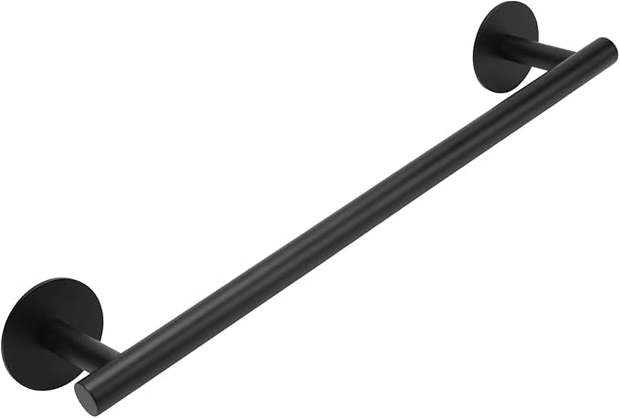 Hand Adhesive Bathroom Towel Bars,16 Inch Towel Racks for Bathroom or Kitchen Wall Mounted, Heavy Duty Hand Towel Holder Organizer, Modern Home Decor Towel Rod, Black Bathroom Accessories