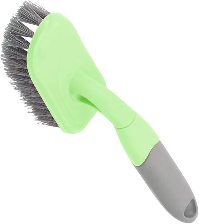 Yellow Long Handle Tile Floor Brush with Stiff Bristles, Deep Cleaning Scrub Brush for Bathroom, Shower, Bathtub, and Kitchen Floor Grooves, Plastic Household Cleaning Tool