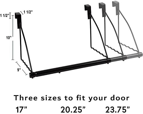 HOLDN’ STORAGE Over The Door Hanger - Door Rack Hangers for Clothes - Space Saving Designed for Bedroom & Bathroom - Ideal for Clothes & Towels - Drying Rack, Black