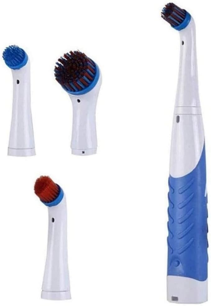 Reveal Power Scrubber Electric Cleaning Brush with 4 Brush Heads for Tub Kitchen Blue..