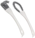 Mipcase 2pcs Multifunctional Kitchen Scrub Brush Set, Handheld Crevice Cleaning Brushes with U-Shaped and Angled Designs, Powerful Stain Remover for Stove, Grill, and Tile Corners,