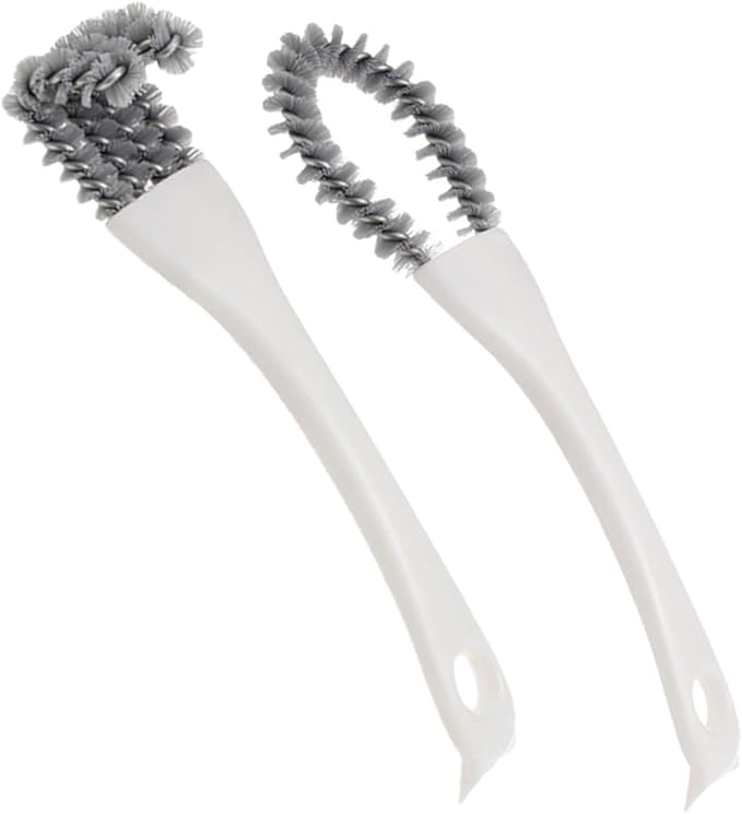 Mipcase 2pcs Multifunctional Kitchen Scrub Brush Set, Handheld Crevice Cleaning Brushes with U-Shaped and Angled Designs, Powerful Stain Remover for Stove, Grill, and Tile Corners,