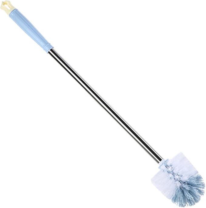 Stainless Steel Handle Toilet Brush with Hygienic Ventilated Stand – Scratch PP for Bowl, Grout & Shower – Modern Bathroom Scrubber