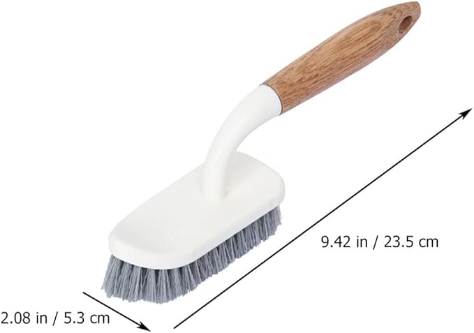 Hard Bristle Toilet Cleaning Brush with Wood Handle Bathroom Scrub Brush for Floor Tile and Grout Cleaning for Toilet and Bathtub Use