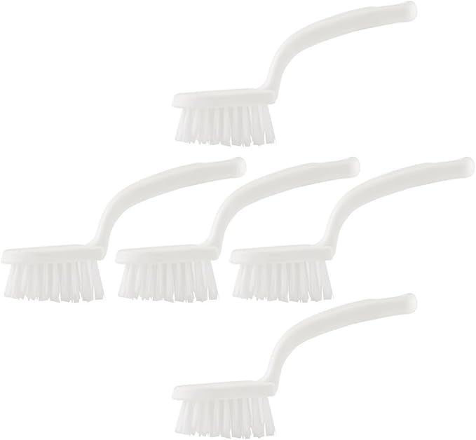 Handheld Crevice Cleaning Brush Set 5pcs White Hard Bristle Kitchen Seam Window Slot Floor Gap Cleaning Tool for Home Use