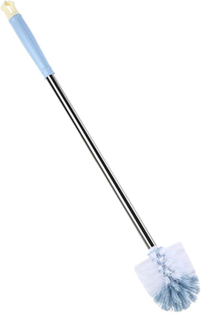 Stainless Steel Handle Toilet Brush with Hygienic Ventilated Stand – Scratch PP for Bowl, Grout & Shower – Modern Bathroom Scrubber